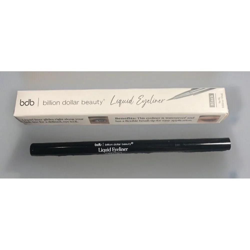 Billion Dollar Beauty Liquid Eye Liner Black Waterproof Vegan Women Owned New